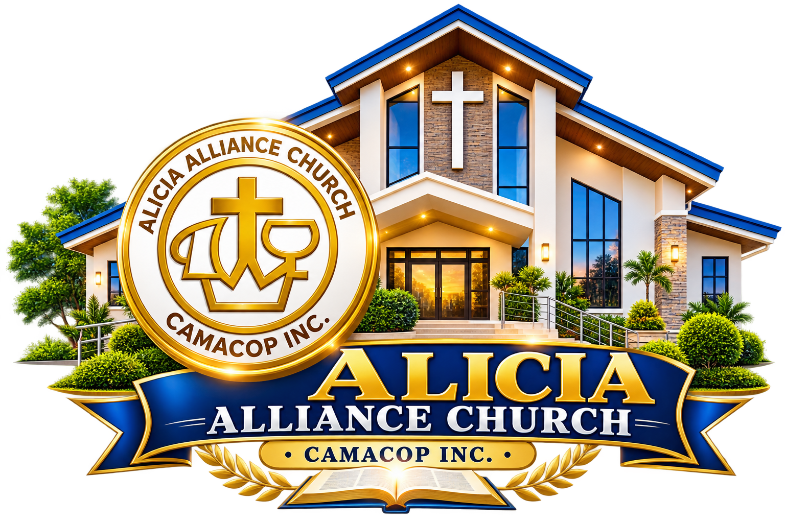 Alicia Alliance Church CAMACOP branded logo and church graphic