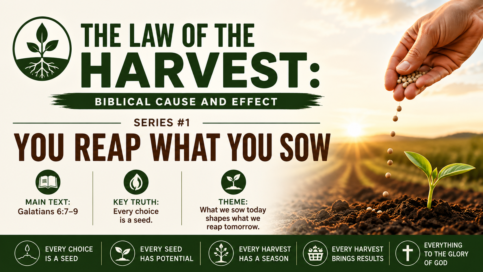 Series graphic for The Law of the Harvest at Alicia Alliance Church